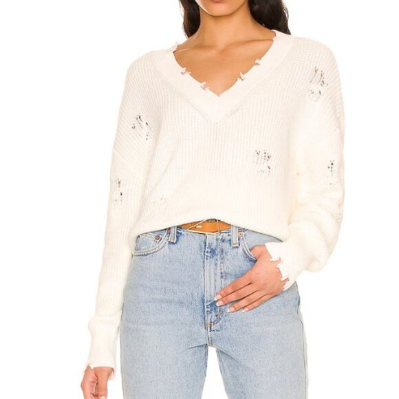 525 America Distressed Shaker V-Neck Sweater - Picture 1 of 4